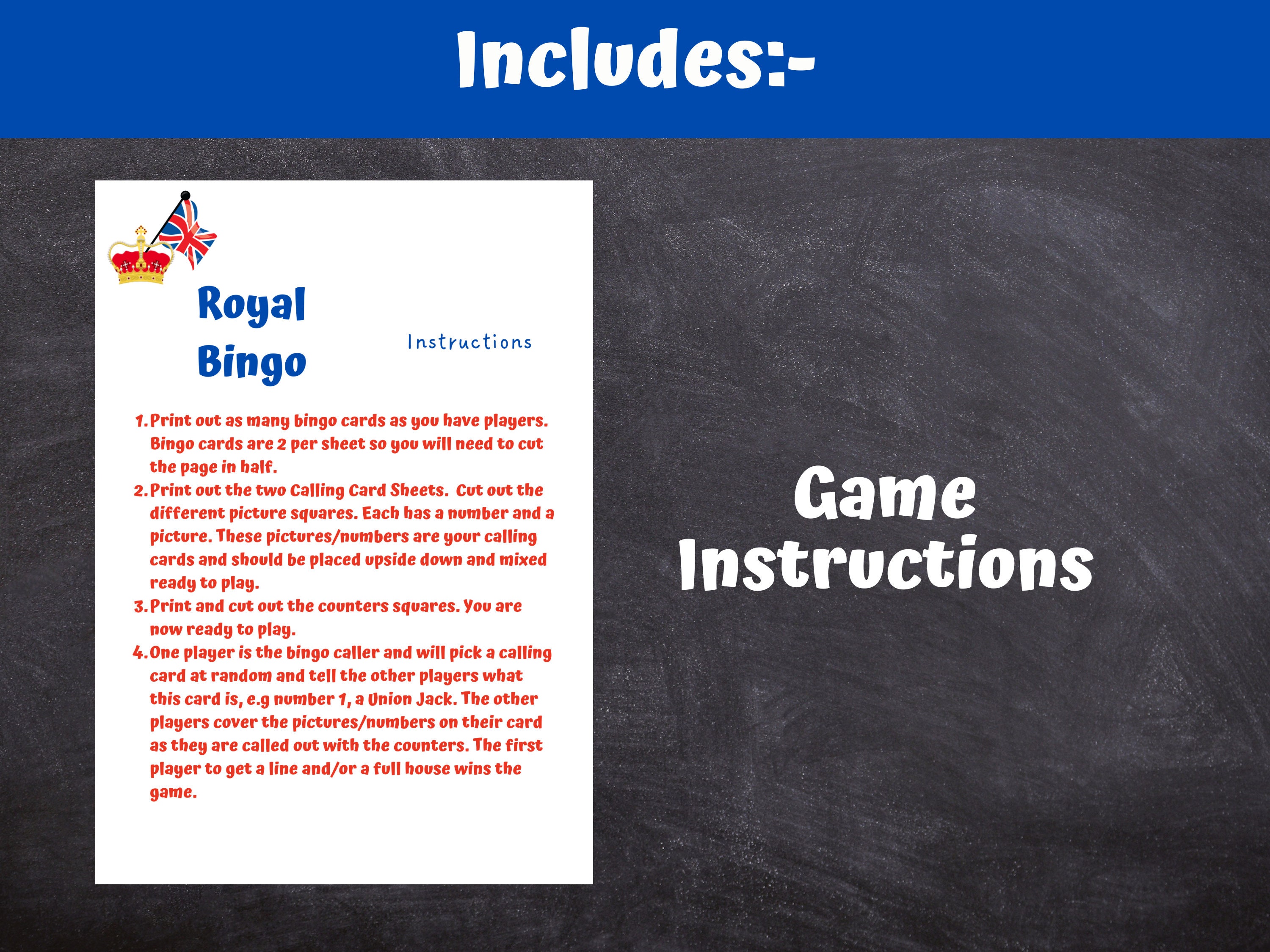 Royal Bingo the Kings Coronation Bingo Game King Charles III Etsy