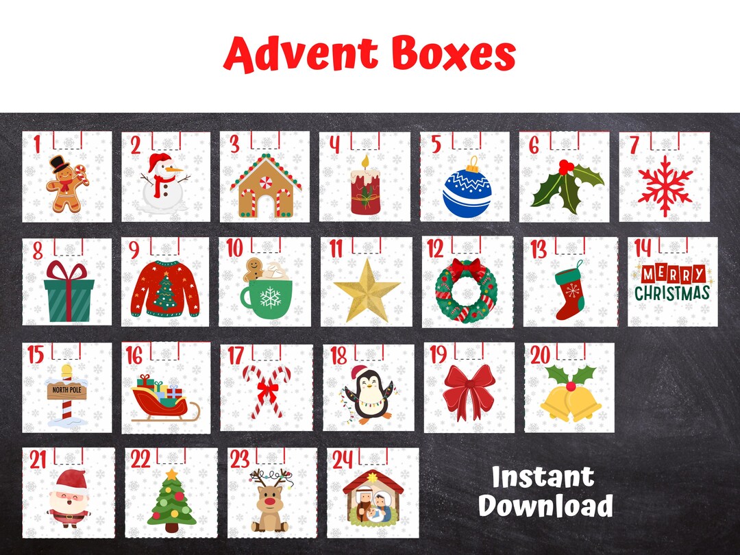 DIY Advent Calendar, Fill Your Own Advent Calendar Boxes, Christmas ...