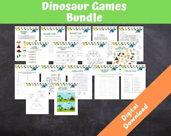 Dinosaurier-Partyspiele-Bundle: Kindergeburtstags-Aktivitäten (digitaler Download)