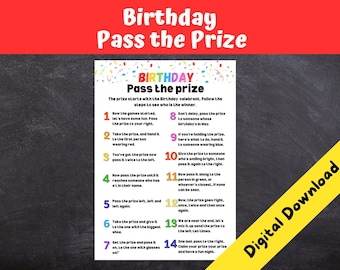 Birthday Pass the Prize Game: Printable Party Activity (Digital Download)