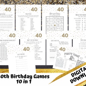 40th Birthday Party Games, Born in 1983, Film and Music Trivia, 40th Birthday, Printable Digital Download