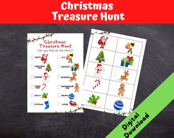 Chasse au trésor de Noël, Jeux de fête de Noël pour enfants, Chasse au trésor, Veille de Noël, TÉLÉCHARGEMENT INSTANTANÉ Imprimer à la maison