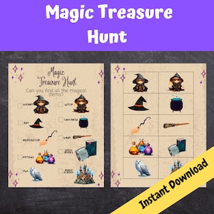 Magic Treasure Hunt , Kids Birthday Party Games, Scavenger Hunt, Wizard Party, Magic School, Witches and Wizards, INSTANT DOWNLOAD