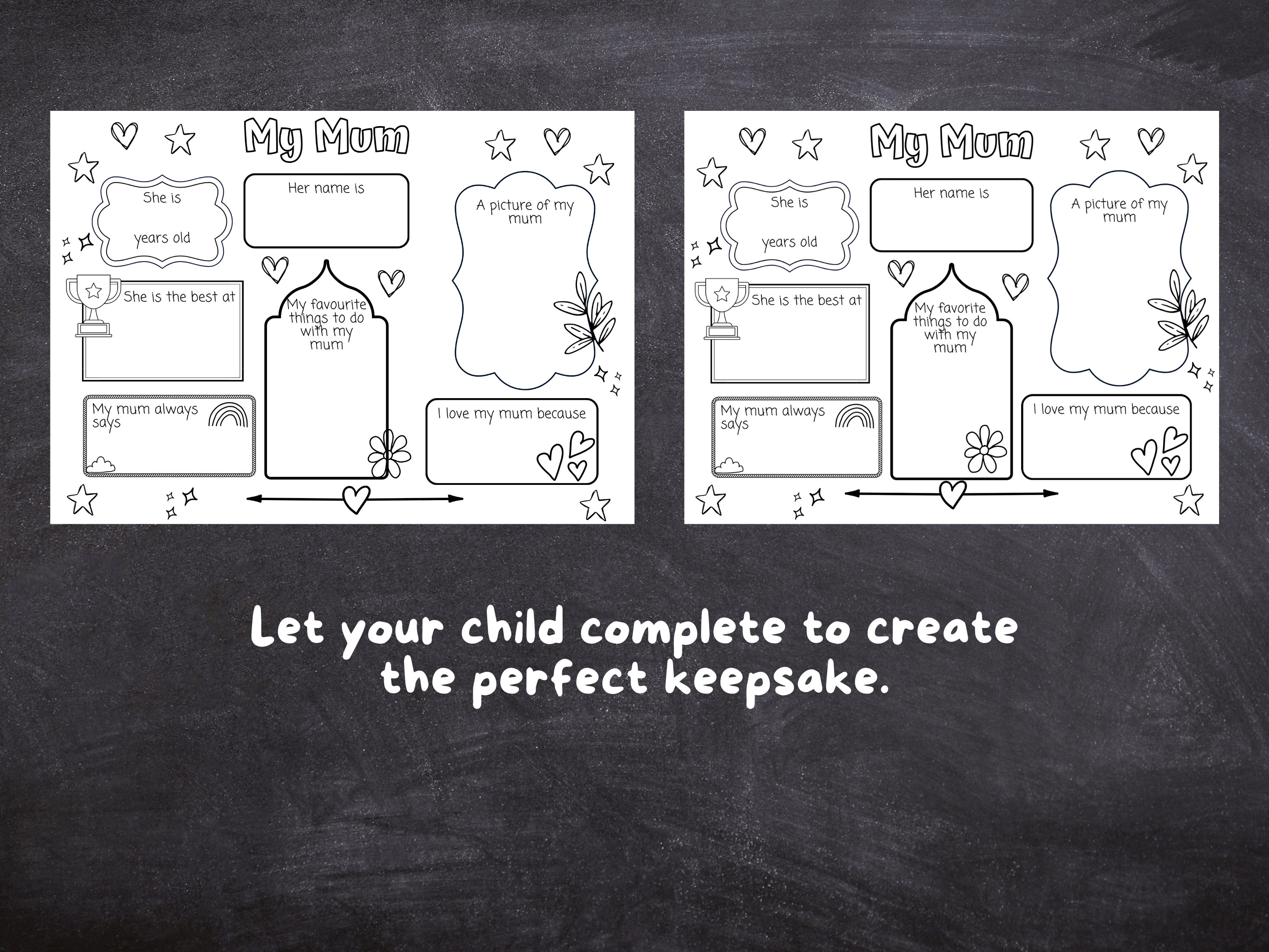 Mum Activity Sheet, Printable All About Mum Fill in Template, Mum ...