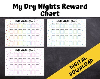 Potty Training Reward Chart: My Dry Nights Tracker (Digital Download)