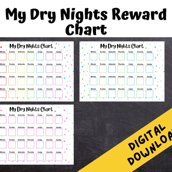 My dry nights chart - Etsy México