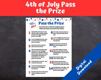 4th of July Pass the Prize Game: Independence Day Party (Digital Download)