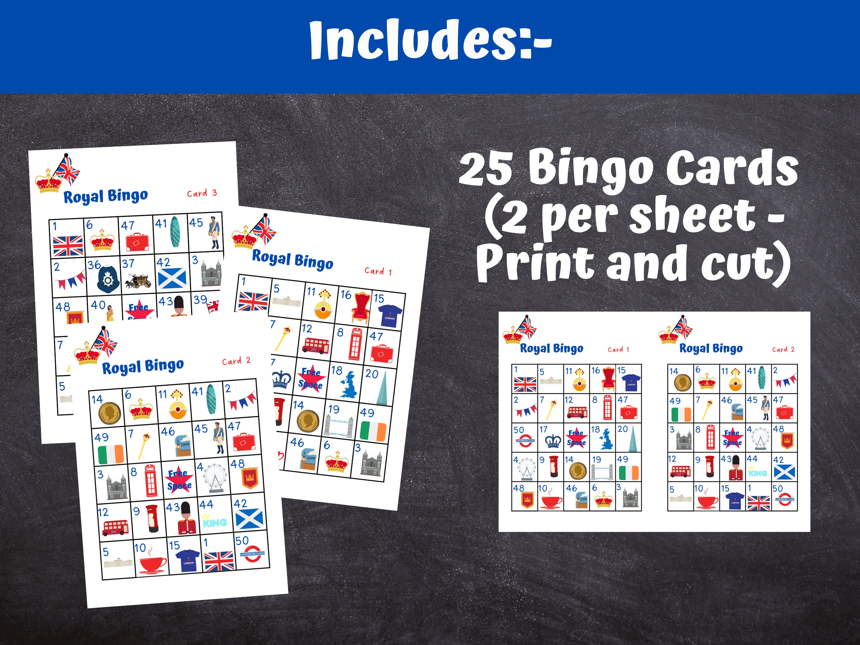 Royal Bingo the Kings Coronation Bingo Game King Charles III Etsy