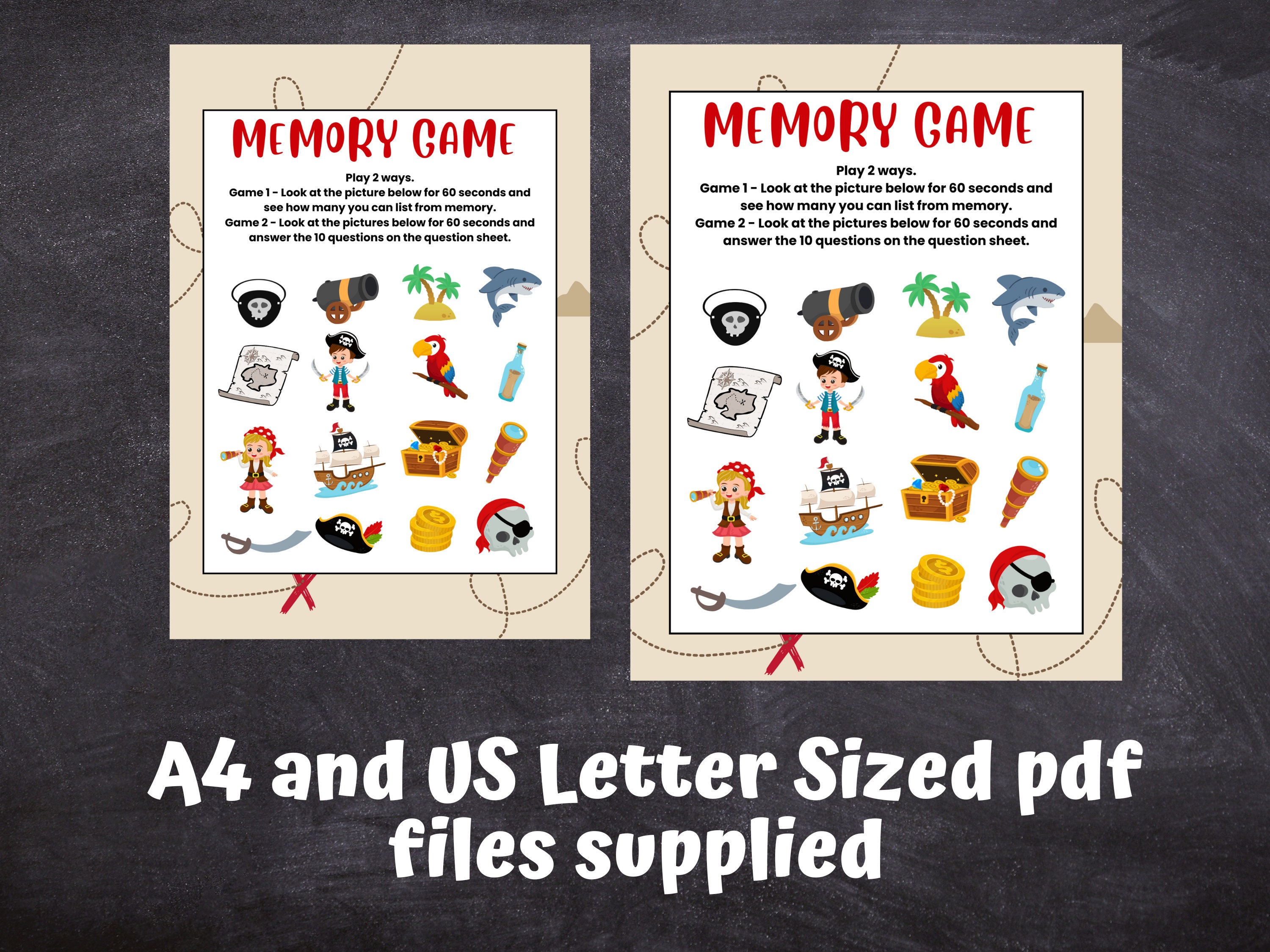 Pirate Party Games Bundle, Kids Birthday, Pirate Party Activity Pack