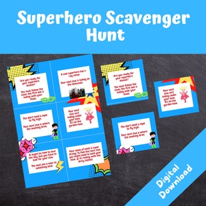 Superhero Scavenger Hunt | Kids Birthday Party Games | Superhero Treasure Hunt | Party Activity | INSTANT DOWNLOAD