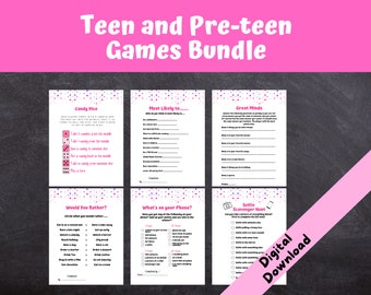 Paquete de juegos de cumpleaños para preadolescentes: actividades imprimibles para fiestas (descarga digital)