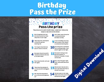 Birthday Pass the Prize Game: Printable Party Activity (Digital Download)