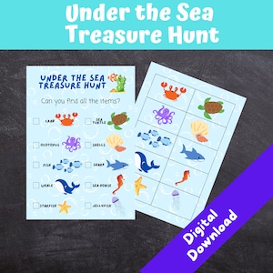 Under the Sea Treasure Hunt  | Kids Birthday Party Games | Scavenger Hunt | Ocean Activity | INSTANT DOWNLOAD