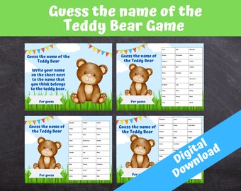 Guess the Teddy Bear Name Game: Printable Fundraiser (Digital Download)