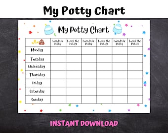 Potty Training Reward Chart for Toddler (Digital Download)