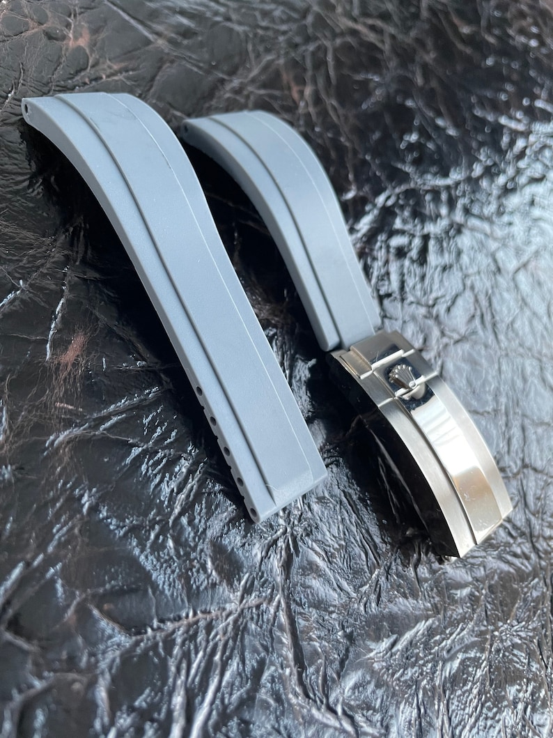 Rolex Cinturino in gomma grigio / Cinturino Oysterflex Style | Etsy Italia