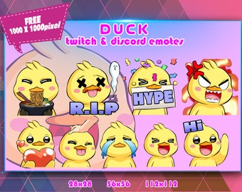 Duck Chibi Emotes Pack: Twitch & Discord Streamer Emotes (PNG Digital Download)