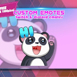 Animated Panda Chibi Waving, Twitch Emotes Pack, Discord Emotes Pack, Emotes For Streamer, Emotes Pack.