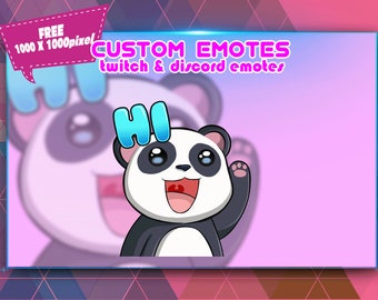 Animated Panda Chibi Waving, Twitch Emotes Pack, Discord Emotes Pack, Emotes For Streamer, Emotes Pack.