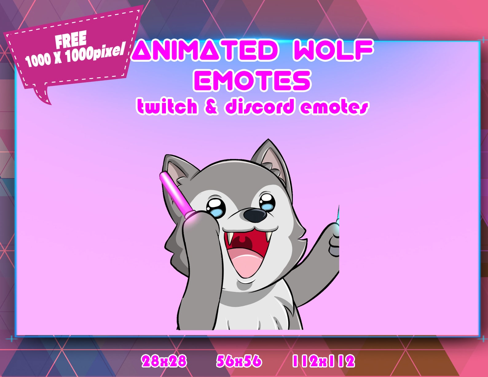 Animated Wolf Chibi Rave Emotes: Twitch/discord Streamer Pack (PNG) - Etsy