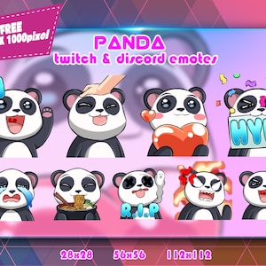Panda Chibi, Twitch Emotes Pack, Discord Emotes Pack, Emotes For Streamer, Emotes Pack.