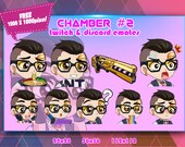 Chamber Valorant Chibi Emotes Pack: Twitch & Discord (Digital Download)