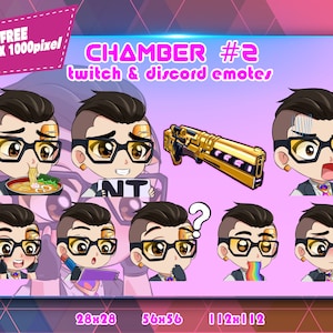 Chamber Valorant #2 Chibi, Twitch Emotes Pack, Discord Emotes Pack, Emotes For Streamer, Emotes Pack.