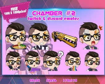 Pacote de Emotes Chibi do Valorant: Twitch e Discord (Download Digital)