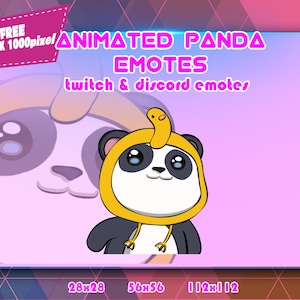 Wiggle animado de Panda Chibi, paquete de gestos de Twitch, paquete de gestos de Discord, gestos para Streamer, paquete de gestos.
