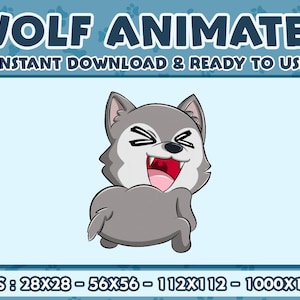 Animated Wolf Chibi Twerking, Twitch Emotes Pack, Discord Emotes Pack, Emotes For Streamer, Emotes Pack.