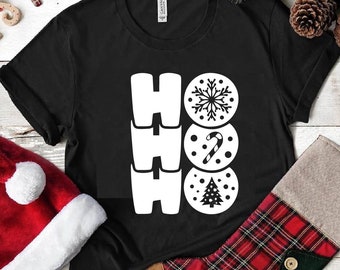 Camisa Ho Ho Ho, Camisa navideña, Camisa Santa Ho Ho Ho, Regalos navideños, Camisa Santa para mujeres y hombres, Camisa de ciervo, Camisa de copo de nieve, Camisas festivas