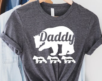 Personalized Daddy Bear Shirt ,With Children's Names, Daddy Bear Shirt with Cubs Kid's Names, Father's Day Gift, for Dad Gift