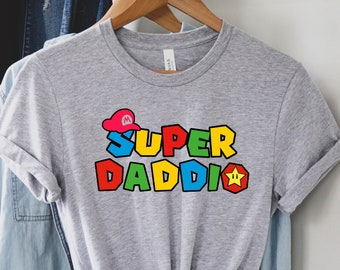 Super Daddio, Shirt for Dad, Daddy Shirt, Dad Gift Shirt, Mario, Game Gifts, Father's Day Shirt, Father Birthday Gift, Super Dad Shirt