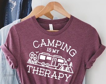 Camping is My Therapy Shirt, Camping Tshirt, Funny Camping Shirt, Camping Lover Shirt, Summer Camp Shirt, Adventure Shirt
