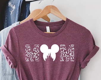 Camisa de mamá de leopardo de Disney, camisa de viaje de Disney, camisa del día de la madre de Disney, regalo para mamá, mejor camiseta de mamá, camisa de mamá de Mickey, camisa de mamá.