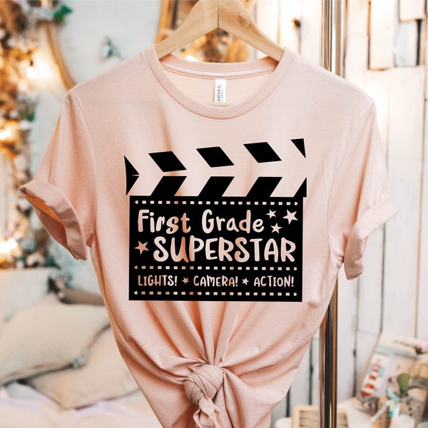 First Grade Superstar Lights Shirts,Teach Love Inspire,Back To School Shirt,First Grade Teacher,Teacher Appreciation Tee,1st day of school