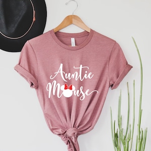 Auntie Mouse T-shirt, Uncle Mouse Shirt, Disney Aunt Gift, Mickey Mouse Shirt, Uncle Gift, Disney Family Vacation Shirt, Minnie Mouse Shirt