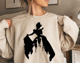 Cenicienta Silhoutte sudadera, sudaderas de Disney, Disneyland, Disney Matching, sudadera de princesa de Disney, sudadera de castillo
