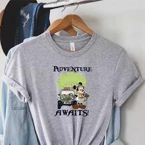 Disney adventure awaits shirt Animal Kingdom Theme Park family shirts 2022 Safari adventure Mickey and Minnie family Safari trip shirt 2022 image 1