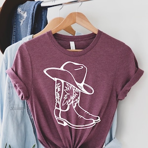 Knockin Boots Boot Cowboy Country Vintage Cowgirl BOHO T-Shirt, Cowboy boots shirt, Boots shirt