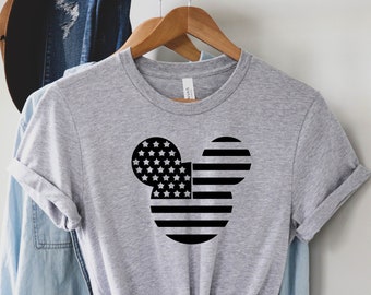 Disney 4th of July Shirts, Mickey Minnie Matching Family 4th of July T-Shirt, USA Flag Disney Shirt, USA Flag Mickey Or Minnie T-Shirt