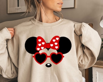 Sudadera de gafas de sol de Minnie de Disney, sudadera de orejas de Disney, sudadera de Disney, sudadera unisex, sudadera de Minnie de Disney