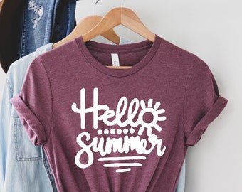 Hello Summer shirt, Summer shirt, Women's summer shirt, 2022 summer shirt, summer vacation shirt, family vacation shirt