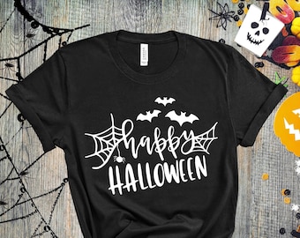 Happy Halloween Shirt, Halloween Shirt, Funny Halloween Shirt, Halloween Shirt with Bat , Halloween Gift, Cute Halloween Shirt, Spooky Shirt