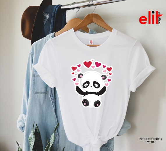 Panda With Hearts - Valentines Day Women And Girls T-Shirt Panda With Hearts - Valentines Day Women And Girls T-Shirt