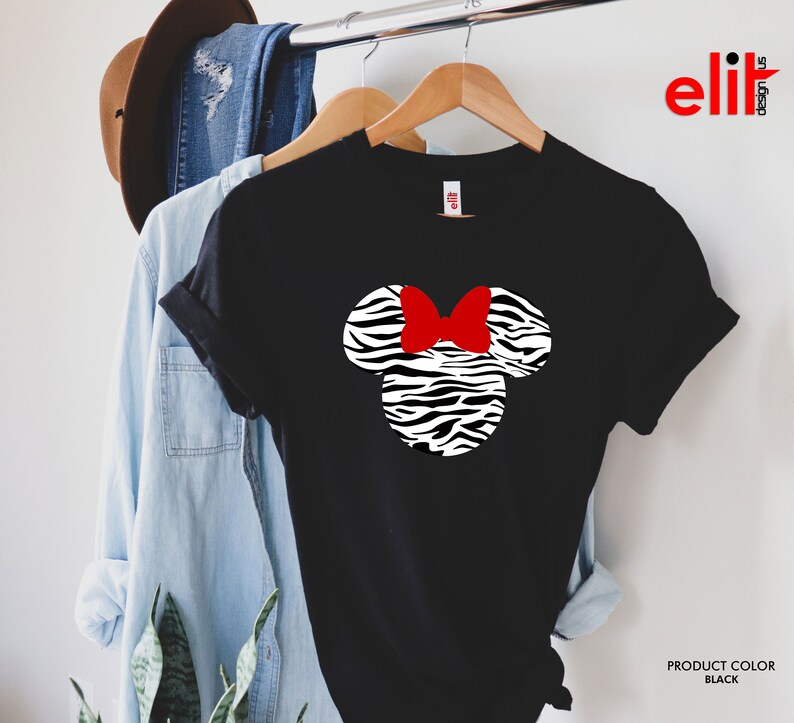 Zebra Minnie Mickey Shirt, Mickey Minnie Valentine Shirt, Disney Couple Shirt, Disney Safari Mickey and Minnie Ears, Valentines Gift Shirt image 5