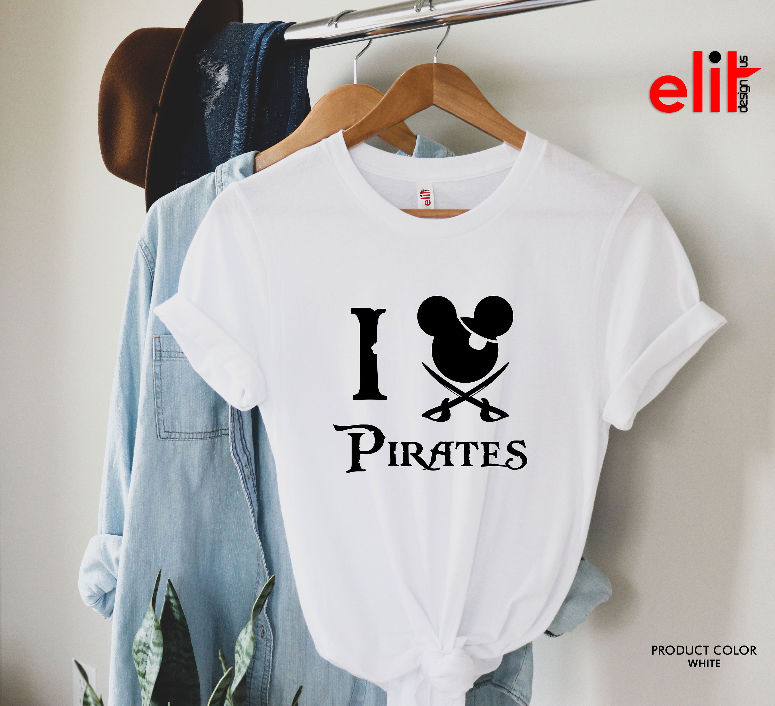 Discover Disney I Love Pirates Shirt, Disney Pirate Tshirt, Mickey Pirate Shirt, Disney Pirates Of Caribbean Shirt, Disney Ears Shirts