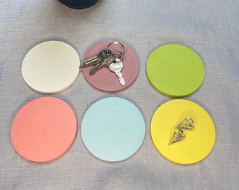 Jesmonite plain color coasters / decoration tray - Handmade - Decoration - Tableware - Gift - Crafts - Artisanal