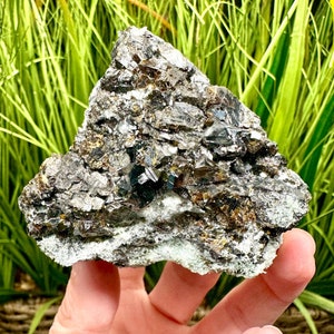 Gemmy Sphalerite Crystals Green Needle Quartz Galena Self-standing from Bulgaria Green Quartz Cleiophane Sphalerite Chlorite Quartz Crystals