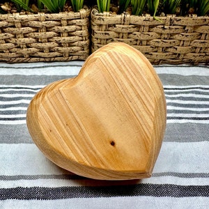 Heart Shaped Natural Wood Riser 4.5&quot; Handmade Wood Riser Cypress Wood Riser Wood Display Stand Wood Pedestal Wood Tray Natural Wood Stand